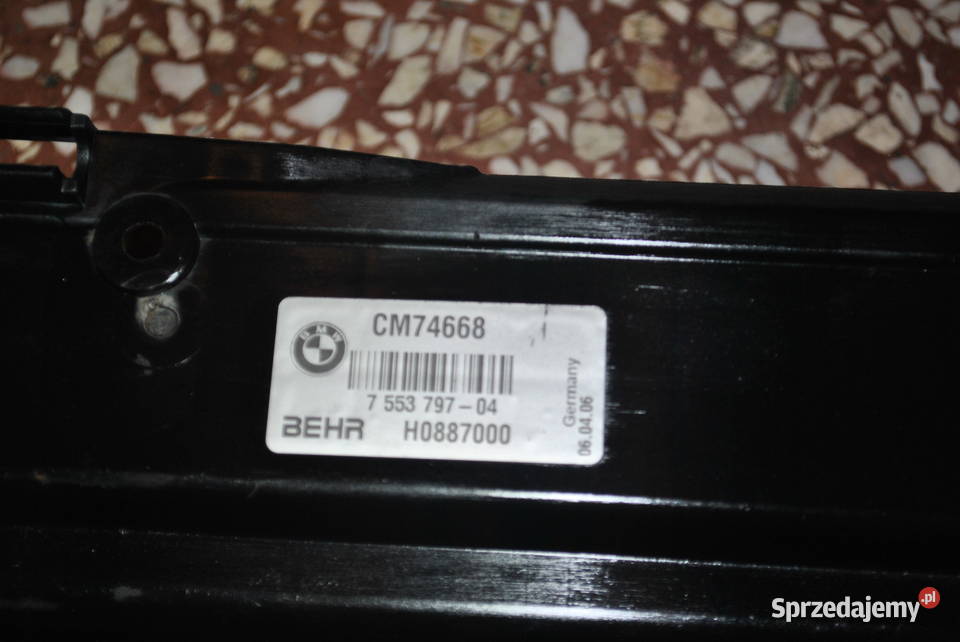 Pokrywa zespołu chłodnic BMW E60 E61 E63 E64 osobowe śląskie Poręba