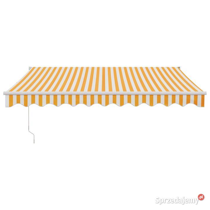 vidaXL Zwijana markiza automatyczna żółto biała Dom i Ogród Warszawa