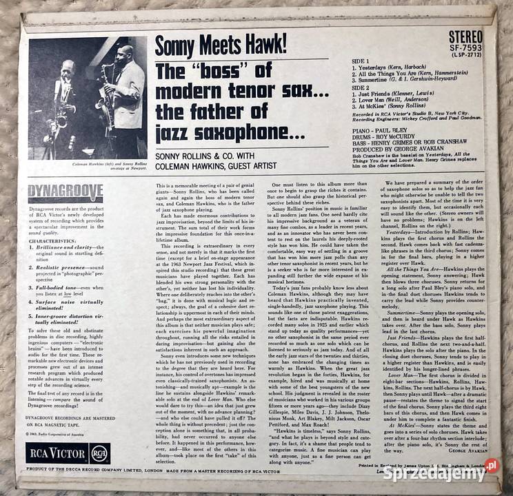 Sonny Meets Hawk Sonny Rollins And Coleman sprzedam