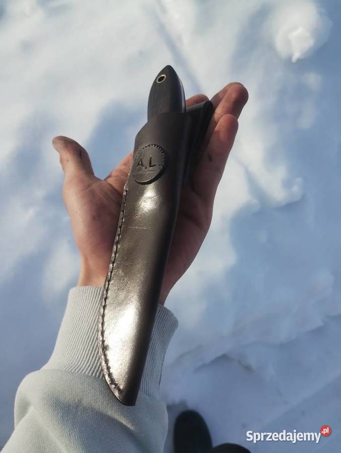 Ręcznie robiony nóż bushcraftowy skórzana pochwa Akcesoria, narzędzia i noże pomorskie Stare Pole sprzedam