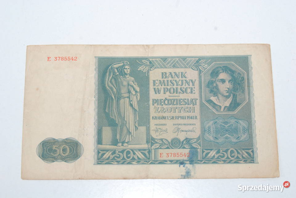 Stary banknot 50 złotych 1941 antyk unikat Cieszyn