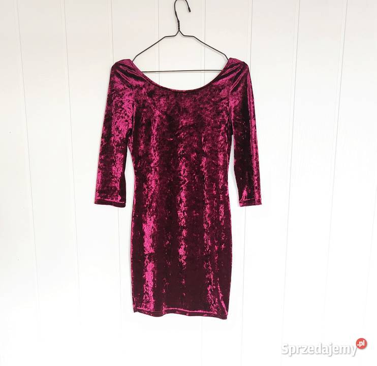 Sukienka welurowa EvenOdd M 38 mini welur Rozmiar 38(M)