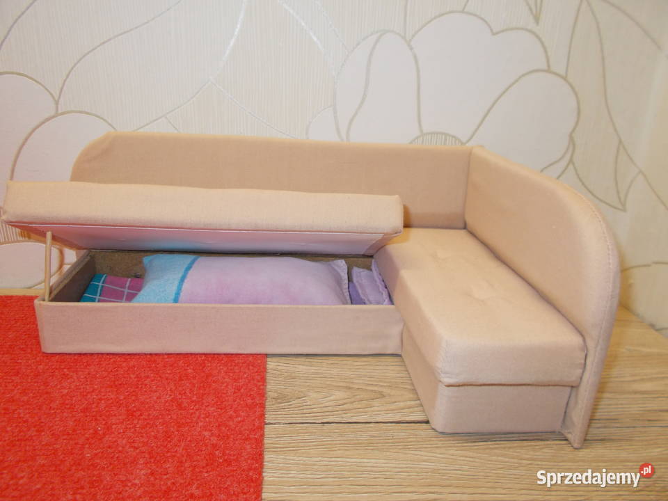 drewniane mebelki lalek barbie sofa fotele stół 3 lata+ Kwidzyn