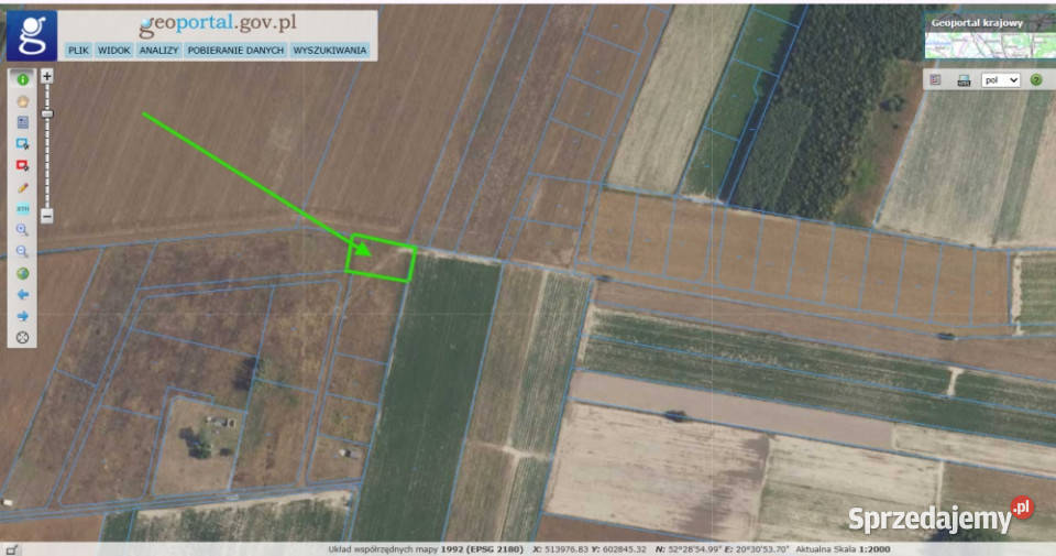 Sprzedam działkę budowlaną 1019 m2 trasie S7 83zł/m2 Złotopolice