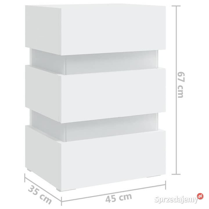 Szafka nocna z LED biała 45x35x67 materiał Meble Warszawa sprzedam