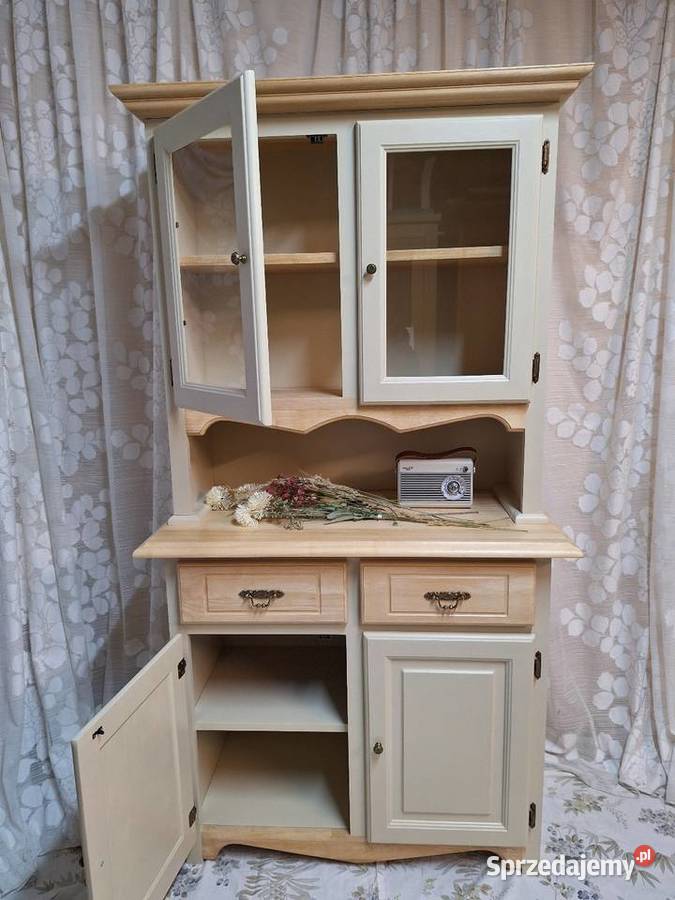 Kredens kuchenny drewniany bukowy beżowy Dubeczno