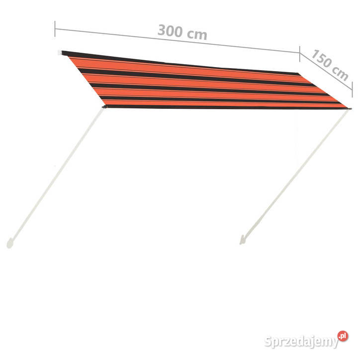 Zwijana markiza 300x150 pomarańczowobrązowa