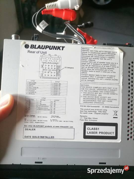 Sprzedam radio samochodowe blaupunkt Toronto 410 Łatanice sprzedam