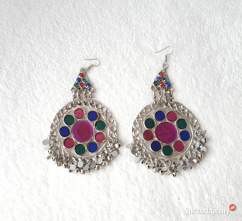 Duże kolczyki orient boho bohemian hippie tribal Szczecin