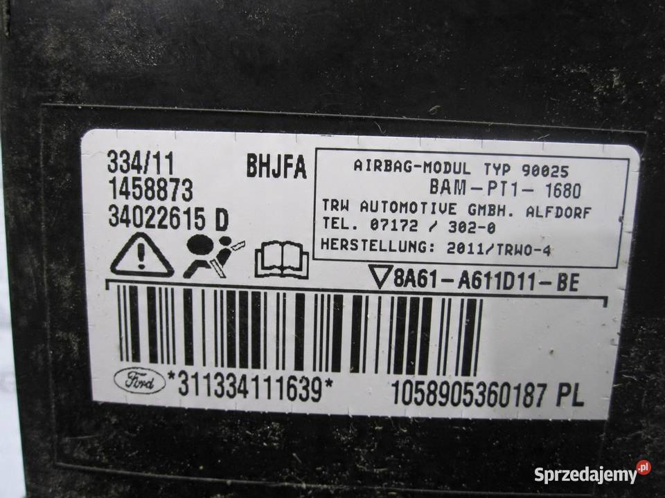 FORD FIESTA MK7 VII 11r poduszka fotela lewa Poduszki powietrzne Wyposażenie wnętrza sprzedam
