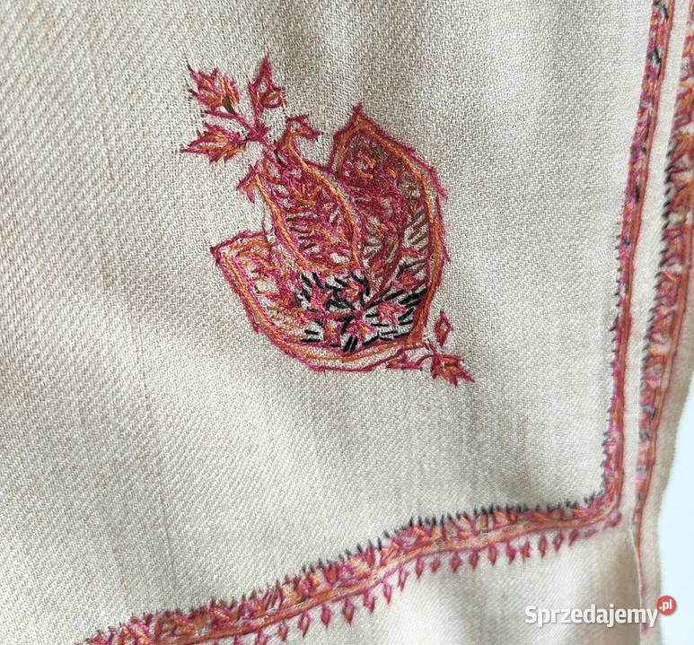 Szal orientalny indyjski haftowany haft paisley Szczecin