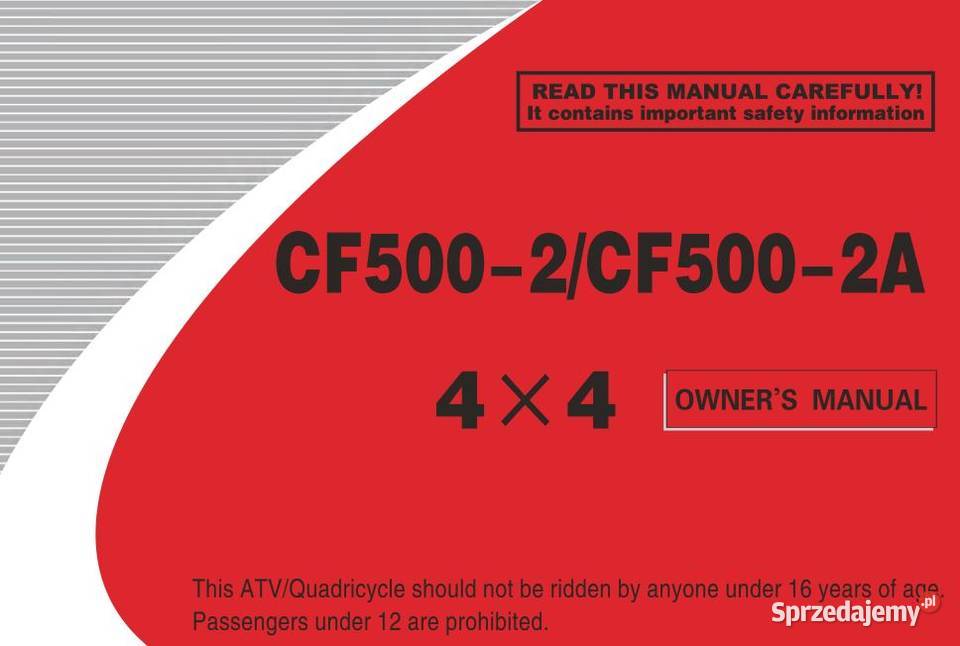 CF MOTO CF500 CF5002 CF500 2A instrukcja obsługi Kielce sprzedam