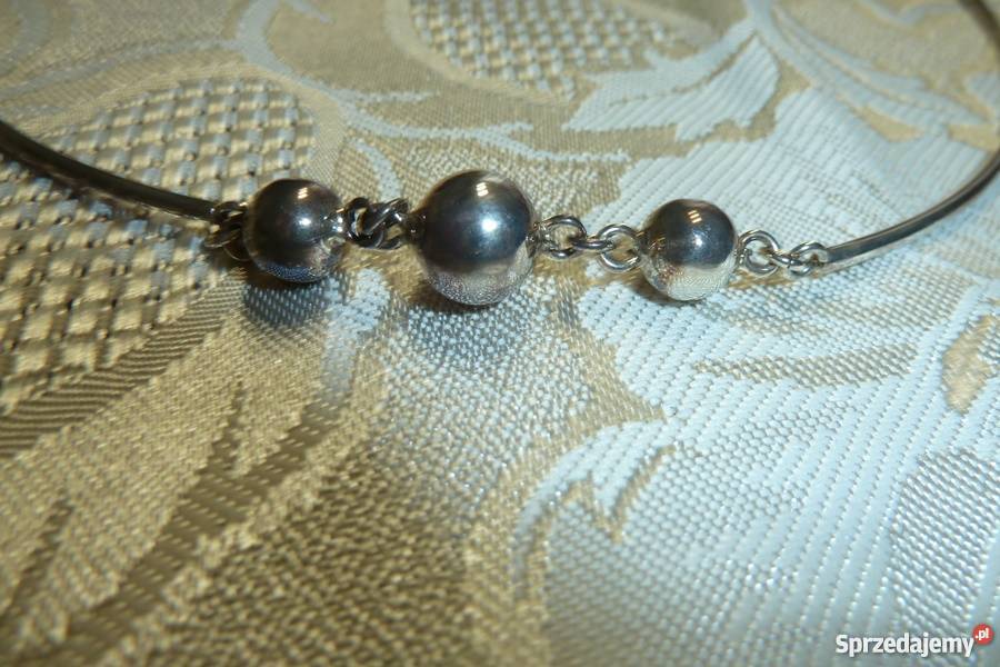 naszyjnik srebrny kulki srebrne