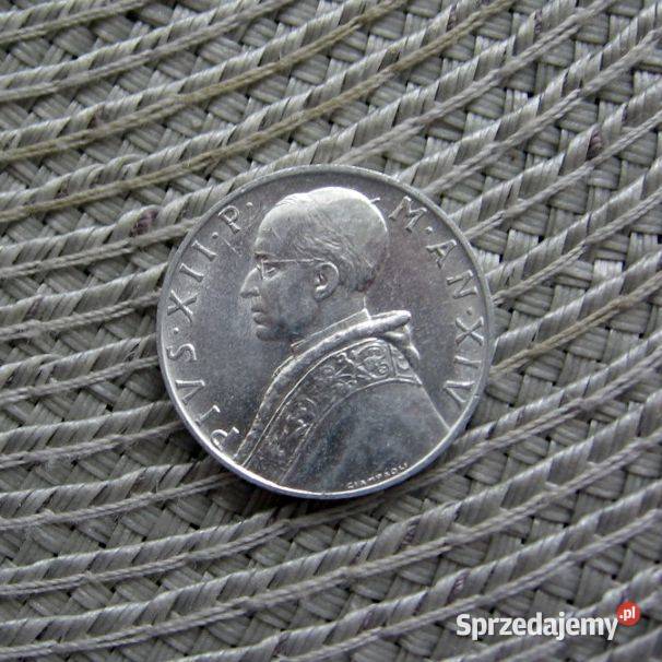 Watykan 10 Lirów 1952r Papież Pius XII Ładna Numizmatyka Kalisz