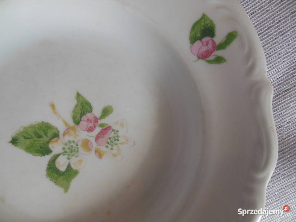 Talerz głęboki w różowe kwiatuszki Wałbrzych PRL Antyki, Sztuka, Kolekcje Kielce