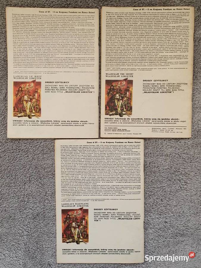 Bolesław Krzywousty zestaw 3 komiksów rózne Gdynia sprzedam