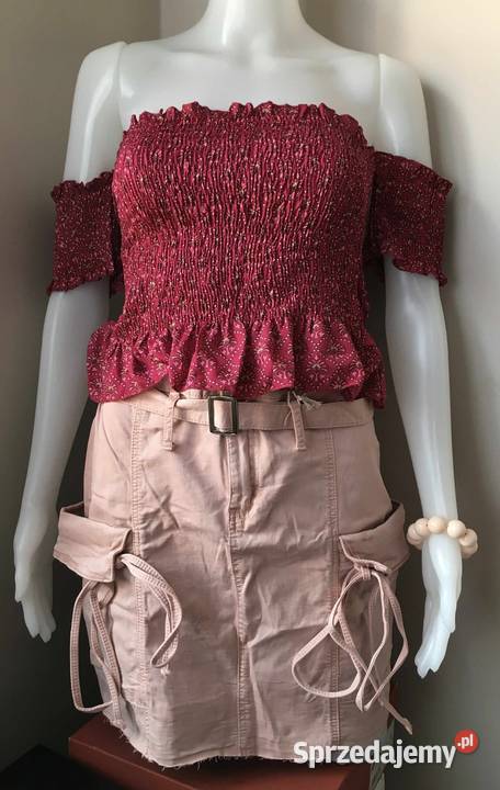 Bluzka hiszpanka z jedwabiu naturalny 8 wzorów różowy Białystok