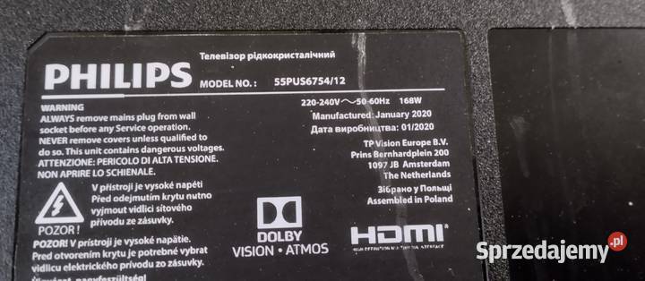 Philips 55PUS6754Częsćipłyta zasilacztcon Bydgoszcz