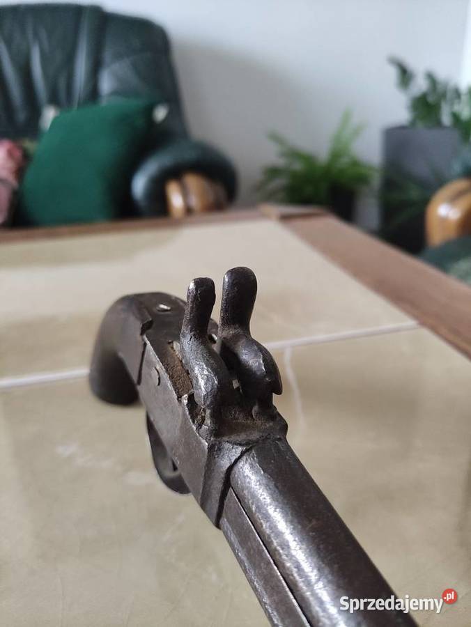 Podróżny Pistolet Kapiszonowy XIX w Dwulufowy Janów Lubelski sprzedam