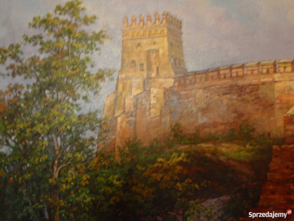 Sygnowany Obraz olejny ZAMEK W ŁUCKU KRESY WOŁYŃ Wrocław sprzedam