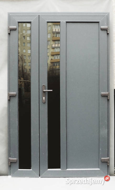 zewnętrzne PCV drzwi 130x210 białe dwie cięki PCV Kalety sprzedam