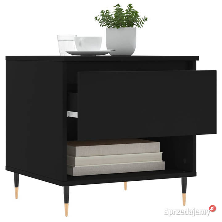 Stolik kawowy czarny 50x46x50 materiał