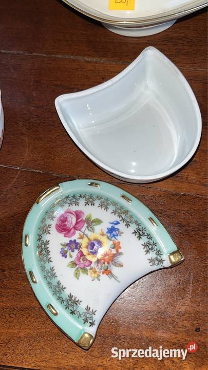 Puzderko PM Import Podkowa Złocone Biała Porcelana i szkło pomorskie Gdańsk sprzedam