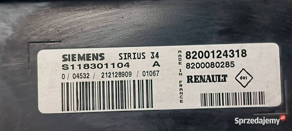 KOMPUTER RENAULT MEGANE I 8200124318 kujawsko-pomorskie Lipno sprzedam