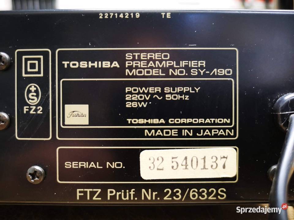 Toshiba SY 90 UNIKAT analogowy przedwzmacniacz