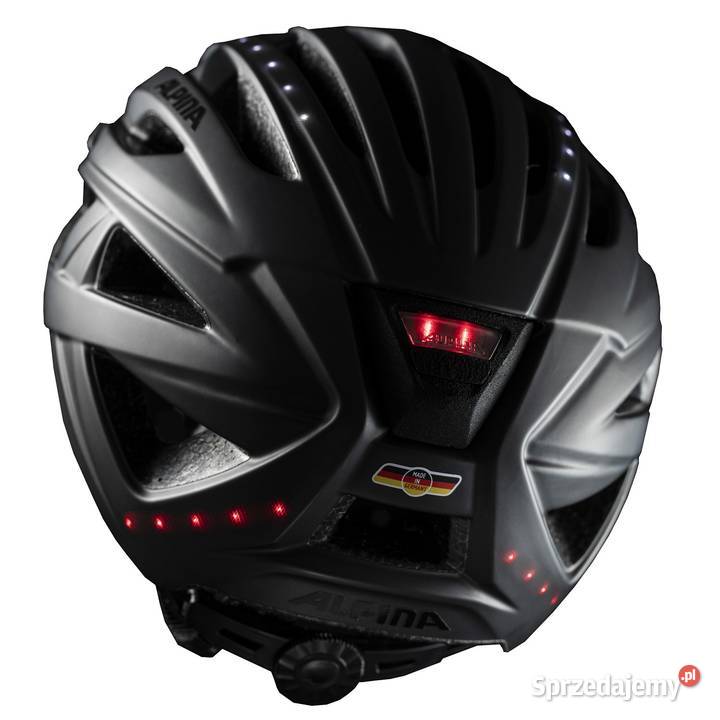 Kask rowerowy Alpina Urban Haga LED Matt Black Szczerbice