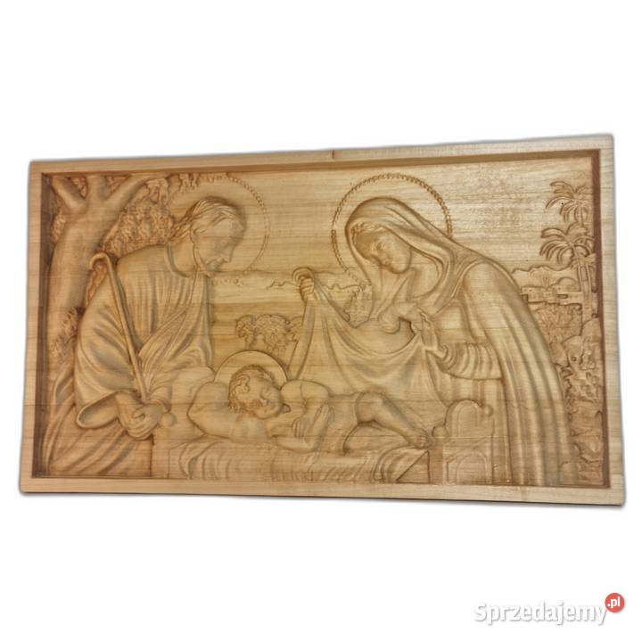 Drewniana płaskorzeźba Narodzenie Pańskie Święta zachodniopomorskie sprzedam