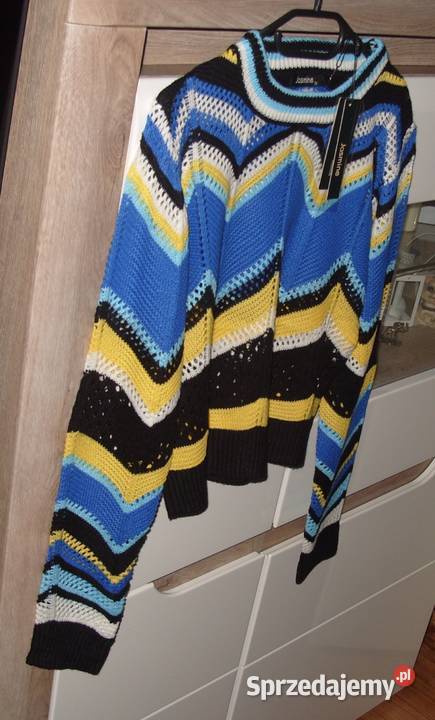 JASMINA Chabrowo żółty sweterek w zygzaki SM Rawicz