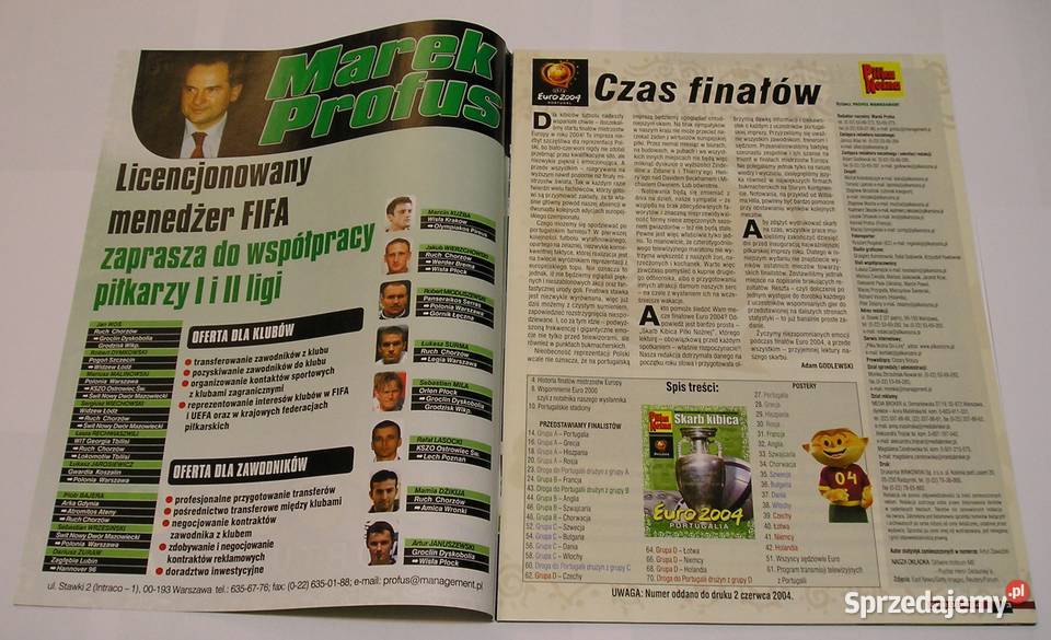 PIŁKA NOŻNA EURO 2004 SKARB KIBICA STAN NOWY łódzkie sprzedam