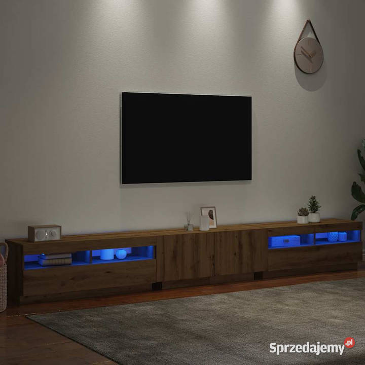 Szafka pod TV z oświetleniem LED dąb artisan Warszawa