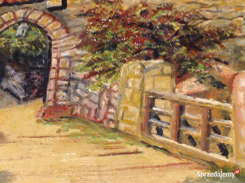 Pięny Stary Obraz Olejny w Ramie Sygnowany