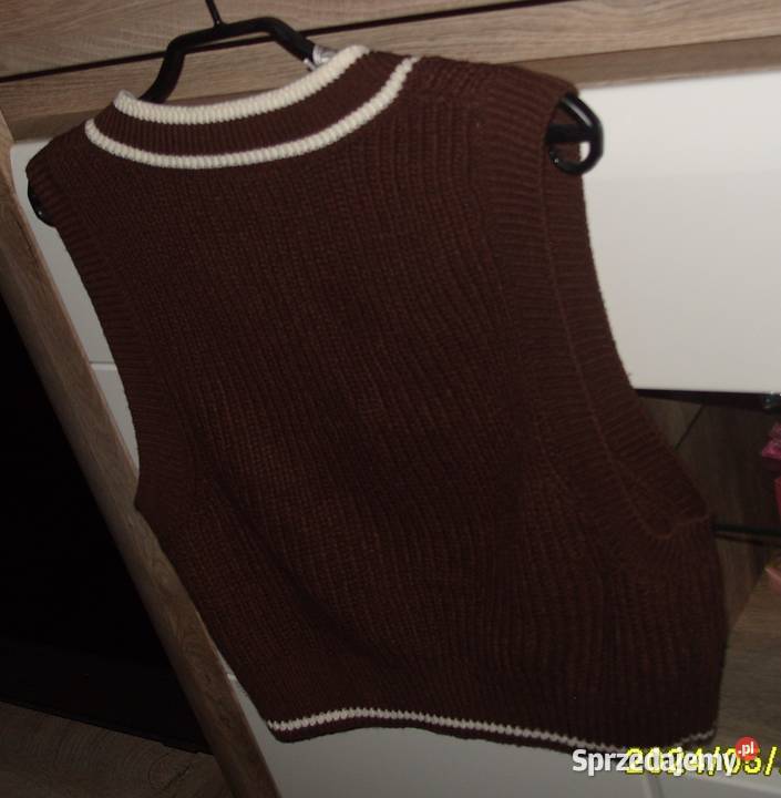 Wełniana Czekoladowo Kremowa kamizelka HM r S wielkopolskie Rawicz sprzedam