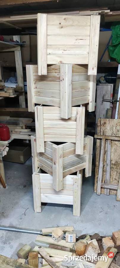 Donice drewniane na balkon taras do ogrodu Kwietniki