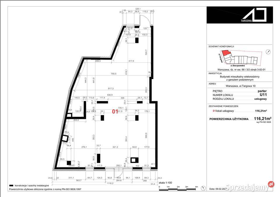 Lokale usługowe Apartamenty Targowa 10 11621m2 mazowieckie sprzedam