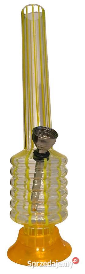 Bongo Akrylowe Przezroczyste w Żółte Paski Fajka
