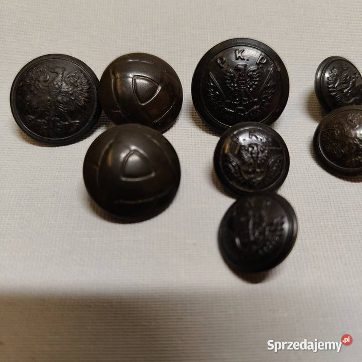 Guziki wojskowe z orzełkiem PKP Września