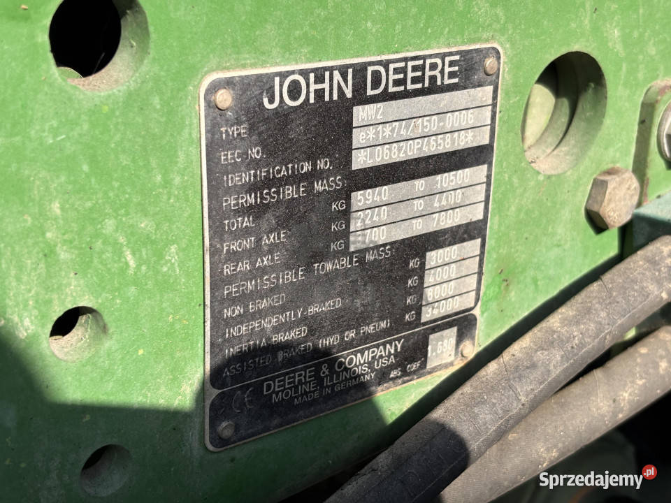 John Deere 6280 6920 6920S Traktor Ciągnik na wielkopolskie Jastrzębniki