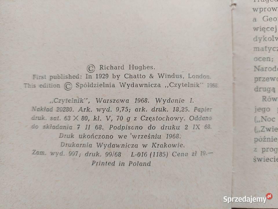 Orkan na Jamajce Richard Hughes Kraków sprzedam