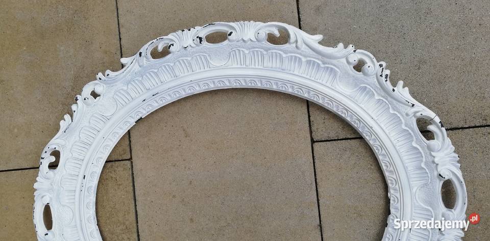 Rama owalna rzeźbiona niebieska biała ozdobna Dom i Ogród Garwolin sprzedam