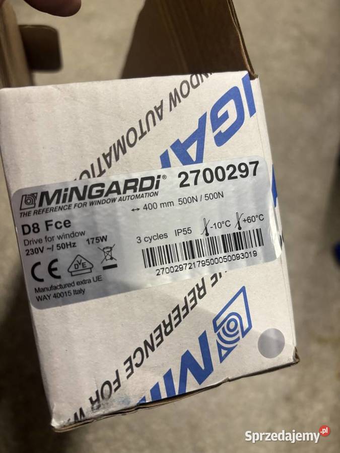 MINGARDI D8 Fce Siłownik okienny wrzecionowy 230V 400mm