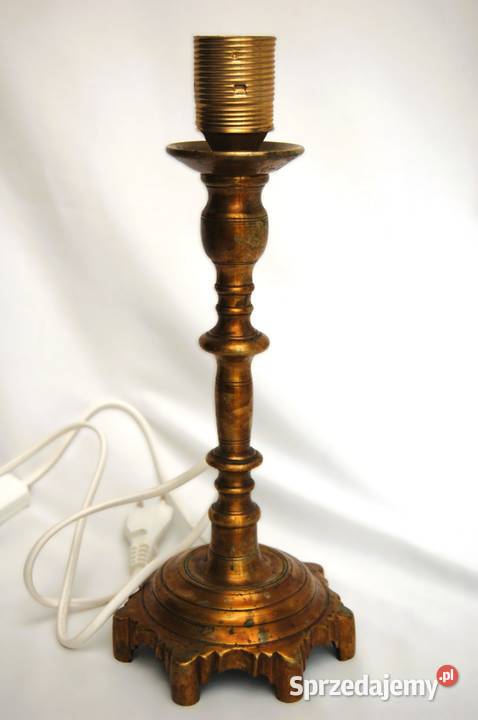 Stara lampa mosiężna stojąca nocna mosiądz Lublin