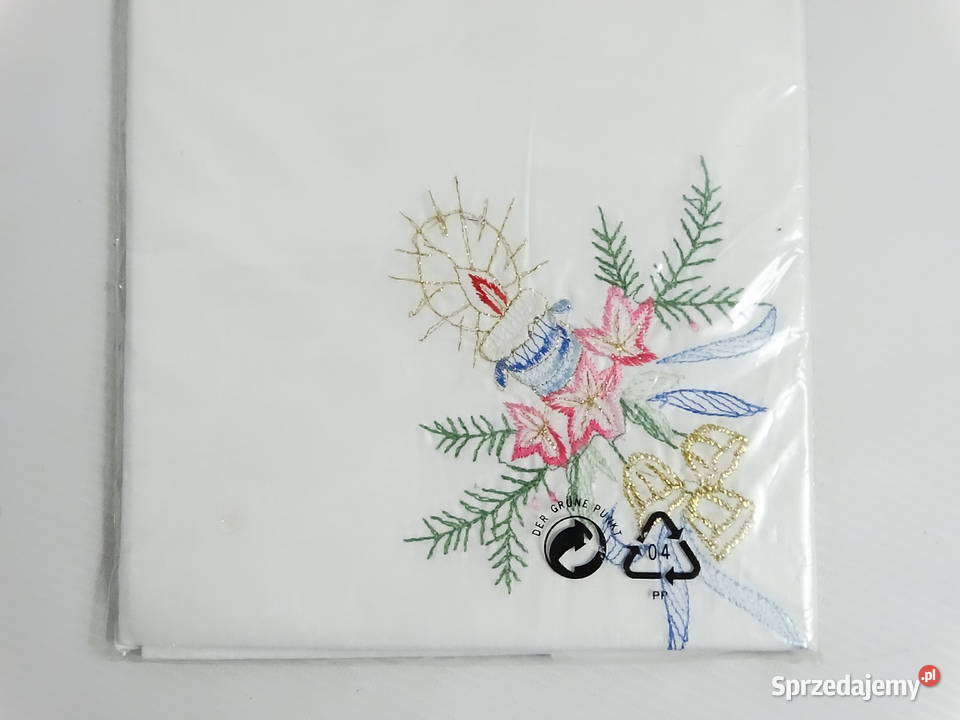 Haftowana serweta świąteczna 80x80 NOWA 100 Biłgoraj