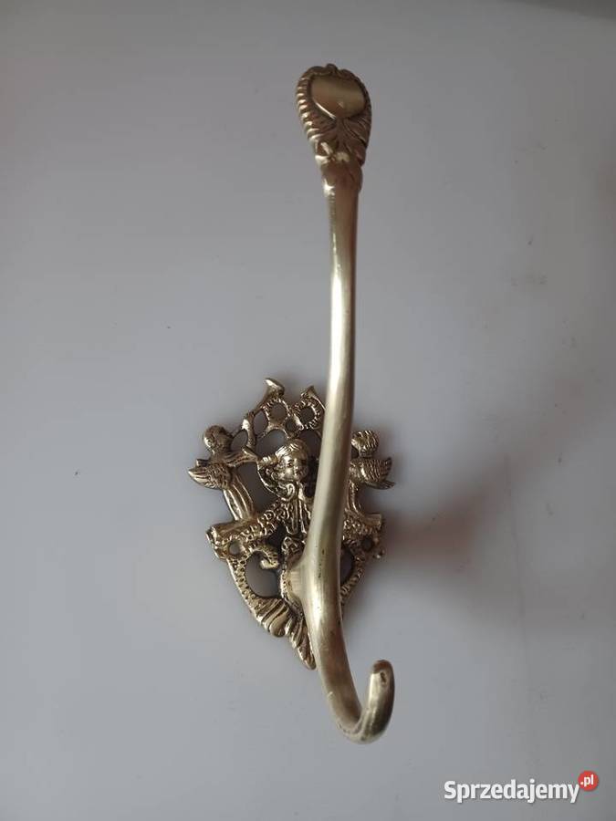 Piękny masywny mosiężny wieszak