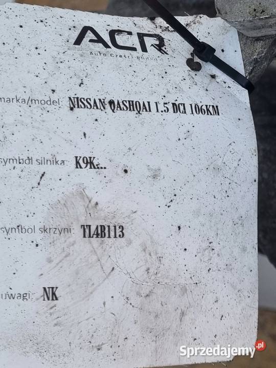 Nissan Qashqai J10 15 DCI SKRZYNIA BIEGÓW manual osobowe