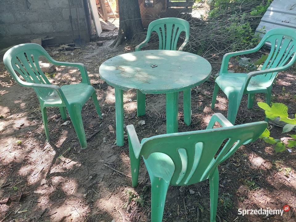 Stół krzesła plastikowe meble ogrodowe 4 krzesła kujawsko-pomorskie Czernikowo
