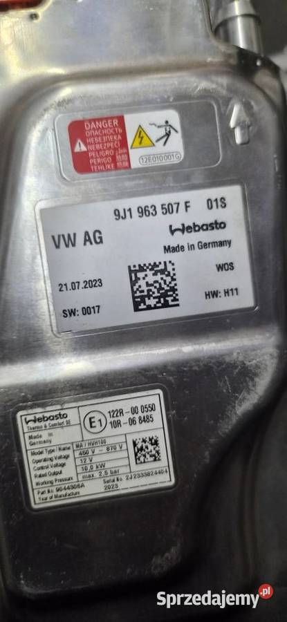 PORSCHE TAYCAN 9J1963507F MODUŁ GRZEWCZY WEBASTO osobowe Ludwina